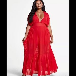 Red Chiffon Maxi Dress